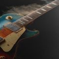 WANDBILD GITARRE IM BUNTEN RAUCH - MUSIKBILDER - BILDER