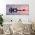 5-TEILIGES WANDBILD GITARRE IN DER LANDSCHAFT - MUSIKBILDER - BILDER