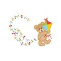 CANVAS PRINT TEDDY BEAR WITH A KITE - CHILDRENS PICTURES - PICTURES