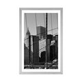 POSTER WITH MOUNT MANHATTAN IN BLACK AND WHITE - BLACK AND WHITE - POSTERS