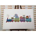 CANVAS PRINT TRAIN WITH ANIMALS - CHILDRENS PICTURES - PICTURES