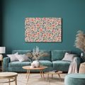 WANDBILD KORALLENFARBENE BLÜTEN AUF BEIGE - BILDER BLUMEN - BILDER