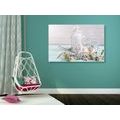 CANVAS PRINT CHERRY BRANCH AND WHITE LANTERNS - VINTAGE AND RETRO PICTURES - PICTURES