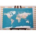 CANVAS PRINT WORLD MAP IN A STYLISH DESIGN - PICTURES OF MAPS - PICTURES