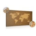 PICTURE OF A BROWN WORLD MAP ON A CORK - PICTURES ON CORK{% if kategorie.adresa_nazvy[0] != zbozi.kategorie.nazev %} - PICTURES{% endif %}