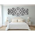 5-PIECE CANVAS PRINT ABSTRACTION IN BLACK AND WHITE - BLACK AND WHITE PICTURES - PICTURES