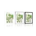 AFFICHE AVEC MONTURE VERT ABSTRACTION DES ARBRES - DE NOTRE ATELIER - AFFICHES