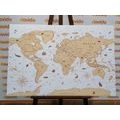 CANVAS PRINT BEIGE MAP - PICTURES OF MAPS - PICTURES