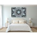 CANVAS PRINT MANDALA WITH AN INDIAN THEME IN LIGHT BLUE - PICTURES FENG SHUI - PICTURES