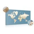 DECORATIVE PINBOARD MAP WITH VINTAGE ELEMENTS - PICTURES ON CORK - PICTURES