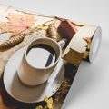 FOTOTAPETE TASSE KAFFEE IM HERBST-TOUCH - TAPETEN MIT ESSEN UND GETRÄNKEN - TAPETEN