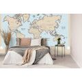 CARTA DA PARATI – MAPPA DEL MONDO CON BORDO BEIGE - CARTA DA PARATI MAPPE - CARTA DA PARATI