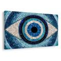 TABLEAU SUR TOILE – MOSAÏQUE BLEUE D’UN ŒIL - TABLEAUX PAR THÈME - TABLEAUX