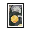 POSTER WITH MOUNT OLD GRAMOPHONE RECORDS - VINTAGE AND RETRO - POSTERS