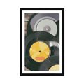 POSTER MIT PASSEPARTOUT ALTE SCHALLPLATTEN - VINTAGE UND RETRO - POSTER