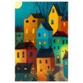 OBRAZ BAREVNÉ DOMKY V NOCI - BAREVNÉ DOMY - PICTURES