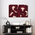 TABLEAU SUR TOILE – LIGNES ORGANIQUES CARMIN - IMAGES FORMES ABSTRAITES - TABLEAUX