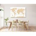 CANVAS PRINT BEIGE MAP - PICTURES OF MAPS - PICTURES