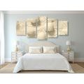 5-PIECE CANVAS PRINT LUXURY IN SEPIA DESIGN - ABSTRACT PICTURES - PICTURES