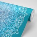 SELF ADHESIVE WALLPAPER MEDITATION MANDALA ON A BLUE BACKGROUND - SELF-ADHESIVE WALLPAPERS - WALLPAPERS