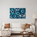 TABLEAU SUR TOILE – YEUX TURQUOISE ABSTRAITS - TABLEAUX PAR THÈME - TABLEAUX