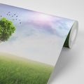 PAPIER PEINT ARBRE SOLITAIRE SUR LA PRAIRIE - PAPIER PEINT NATURE - PAPIER PEINT