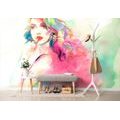 SELF ADHESIVE WALLPAPER WATERCOLOR FEMALE PORTRAIT - SELF-ADHESIVE WALLPAPERS - WALLPAPERS