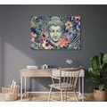 WANDBILD BUDDHA AUF EXOTISCHEM HINTERGRUND - BILDER MIT FENG SHUI-MOTIVEN - BILDER