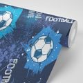 SAMOLEPIACA TAPETA FUTBALOVÁ LOPTA V MODROM - SAMOLEPIACE TAPETY - TAPETY