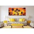 5-PIECE CANVAS PRINT COCONUT TREES ON A BEACH - PICTURES OF NATURE AND LANDSCAPE - PICTURES