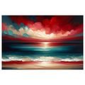 OBRAZ ČERVENÁ OBLOHA NAD OCEÁNOM - OBRAZY MORE A PLÁŽ - OBRAZY