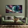 5-TEILIGES WANDBILD GALAXIE UND PLANET - WANDBILDER GALAXIE - BILDER