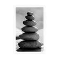 POSTER STABLE STONE PYRAMID IN BLACK AND WHITE - BLACK AND WHITE - POSTERS