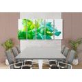 5-PIECE CANVAS PRINT INK IN A GREEN SHADE - ABSTRACT PICTURES - PICTURES