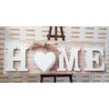 CANVAS PRINT WITH AN INSCRIPTION HOME IN A VINTAGE DESIGN - PICTURES WITH INSCRIPTIONS AND QUOTES - PICTURES