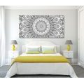 CANVAS PRINT MANDALA OF HARMONY IN BLACK AND WHITE - BLACK AND WHITE PICTURES - PICTURES