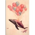 CANVAS PRINT DREAMY WHALE WITH BALLOONS - DREAMY LITTLE ANIMALS - PICTURES