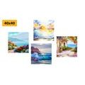 CANVAS PRINT SET SEA AND A BEACH - SET OF PICTURES - PICTURES