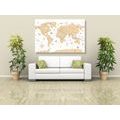 CANVAS PRINT BEIGE MAP - PICTURES OF MAPS - PICTURES