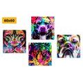 CANVAS PRINT SET IN AN INTERESTING POP ART STYLE - SET OF PICTURES - PICTURES