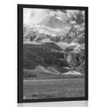 POSTER MAJESTIC MOUNTAIN LANDSCAPE IN BLACK AND WHITE - BLACK AND WHITE - POSTERS