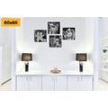 CANVAS PRINT SET HEAVENLY PEACE IN BLACK AND WHITE - SET OF PICTURES - PICTURES