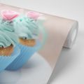 FOTOTAPETE BUNTE SÜSSE CUPCAKES - TAPETEN MIT ESSEN UND GETRÄNKEN - TAPETEN