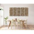 5-PIECE CANVAS PRINT MANDALA WITH AN ABSTRACT NATURAL PATTERN - PICTURES FENG SHUI - PICTURES