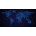 OBRAZ MAPA SVĚTA S NOČNÍ OBLOHOU - OBRAZY - TOTÁLNÍ VÝPRODEJ 🔥