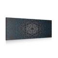 WANDBILD ORNAMENTALES MANDALA AUF SCHWARZEM HINTERGRUND - BILDER MIT FENG SHUI-MOTIVEN - BILDER