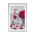 POSTER MIT PASSEPARTOUT FAHRRAD VOLL VON ROSEN - VASEN - POSTER