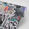 SELF ADHESIVE WALLPAPER TRENDY PURPLE GRAFFITI WALL - WALLPAPERS - 🔥 TOTAL SALE 🔥