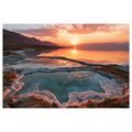 TABLEAU SUR TOILE – COUCHER DE SOLEIL ROSE SUR LE LAC SALÉ - TABLEAUX DU LAC - TABLEAUX