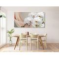 WANDBILD WEISSE ORCHIDEE AUF LEINWAND - BILDER BLUMEN - BILDER